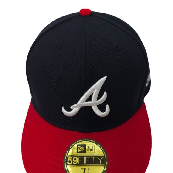 Atlanta Braves Fitted 7 1/2 Hat MLB Cap Embroidered Logo New Era 59Fifty - Picture 7 of 13
